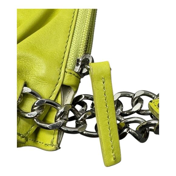 Sondra Roberts Squared Ruched Lime Green Clutch Chain Strap Bag - Picture 4 of 15